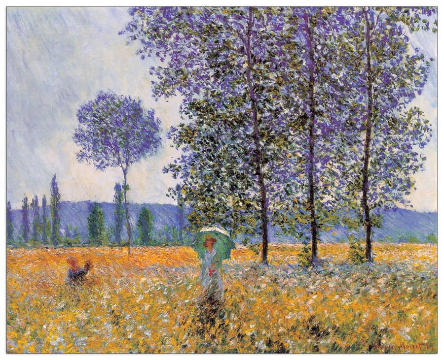 artopweb Monet - Felder In Fruehling Decorative MDF Panel (100x80cm)