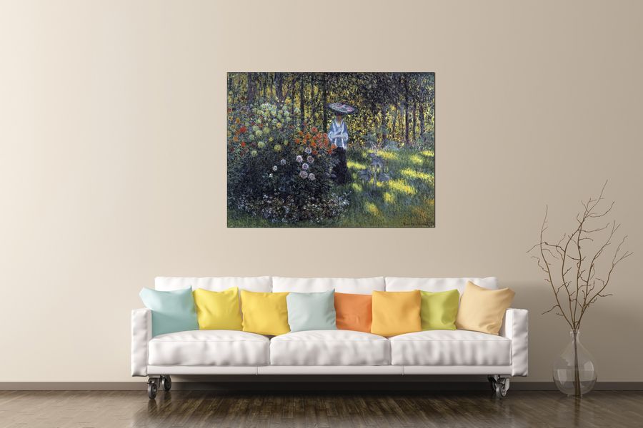 Monet Claude - Woman with a parasol in the garden of Argenteuil, Decorative MDF Panel (120x90cm)