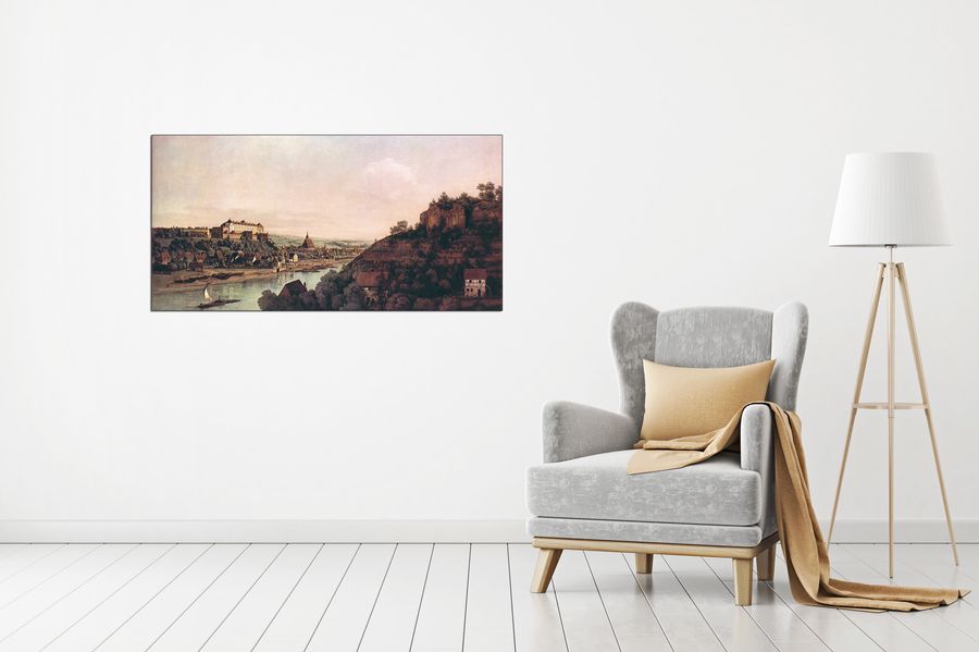 Canaletto - View of Pirna, Decorative MDF Panel (100x50cm)