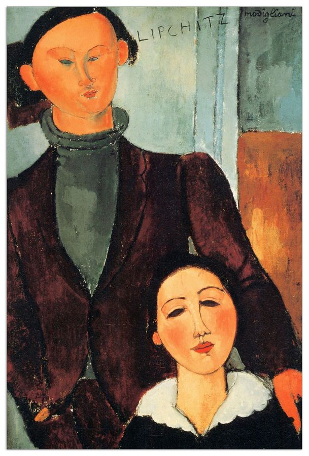 Modigliani Amedeo - Jacques Lipchitz and his woman, Decorative MDF Panel (60x90cm)