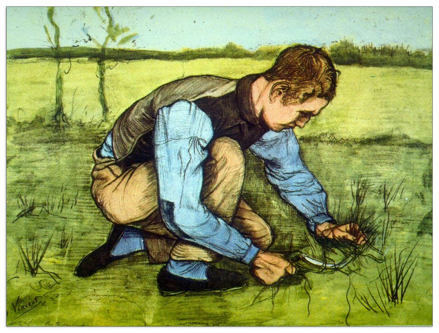 Van Gogh Vincent - Cutting Grass, Decorative MDF Panel (120x90cm)