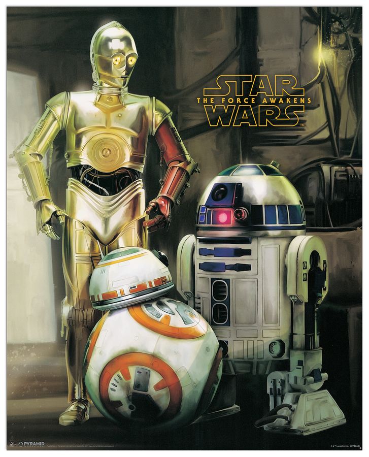 Star Wars episode VII Droids, Decorative MDF Panel (40x50cm)