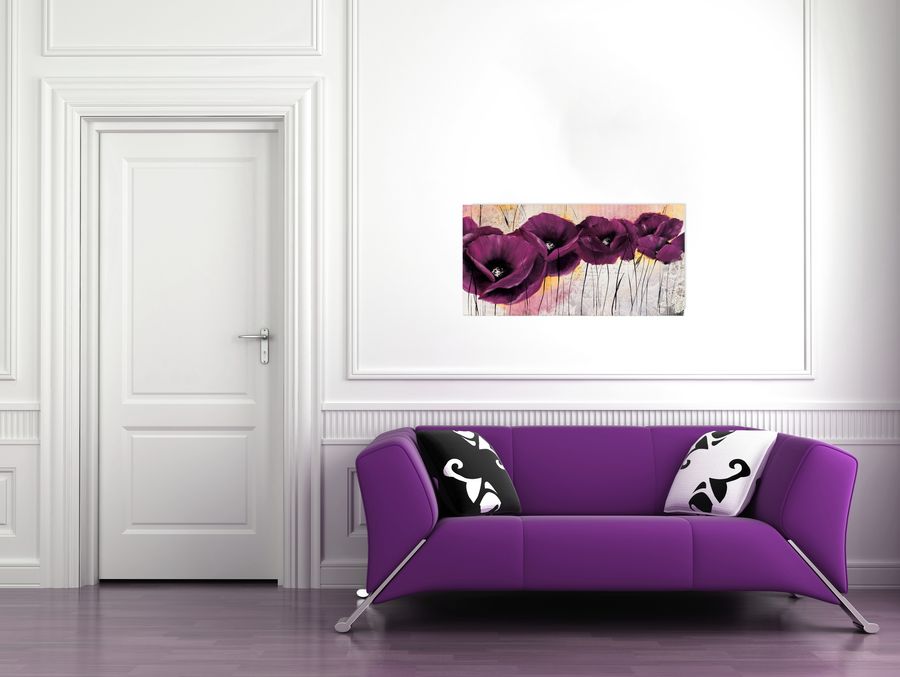 Zacher-finet - Pavot Violet II, Decorative MDF Panel (100x50cm)