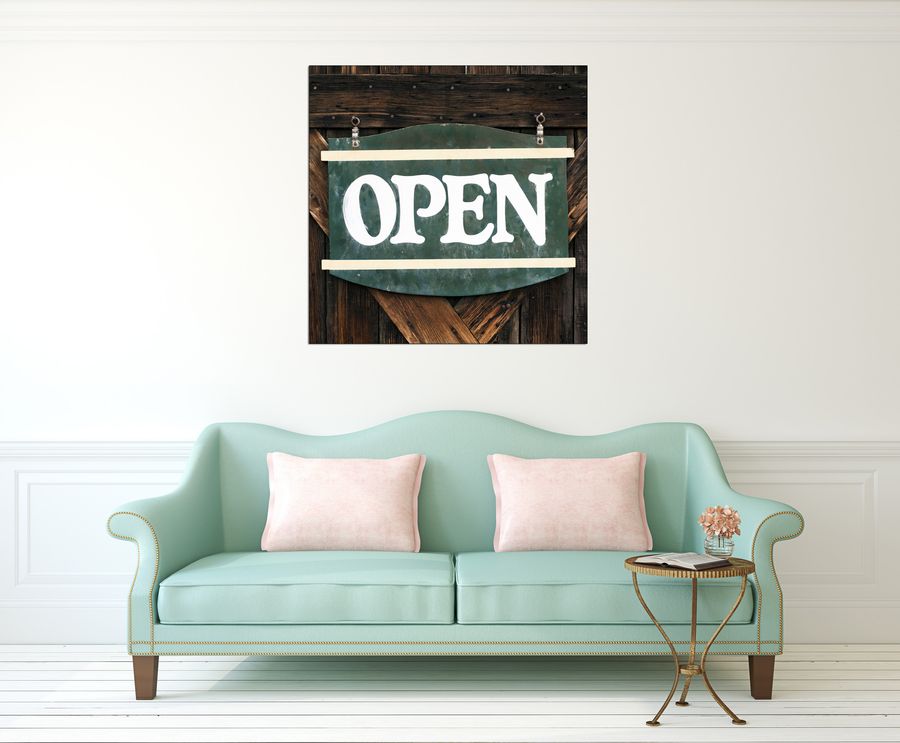 Art Studio - Open, Decorative MDF Panel (70x70cm)