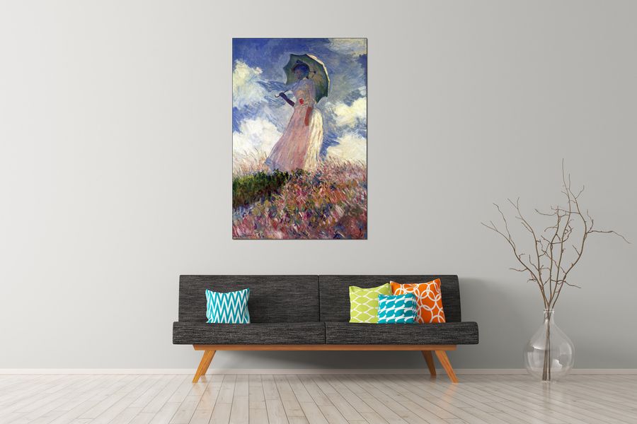 Monet Claude - Woman with Parasol, study, Decorative MDF Panel (90x135cm)