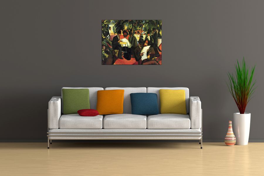 Macke August - Garden Restaurant , Decorative MDF Panel (80x60cm)