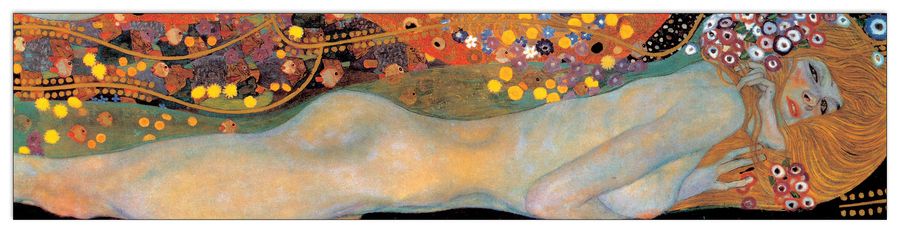 Klimt - Wasserschlangen Detail 2, Decorative MDF Panel (100x24cm)