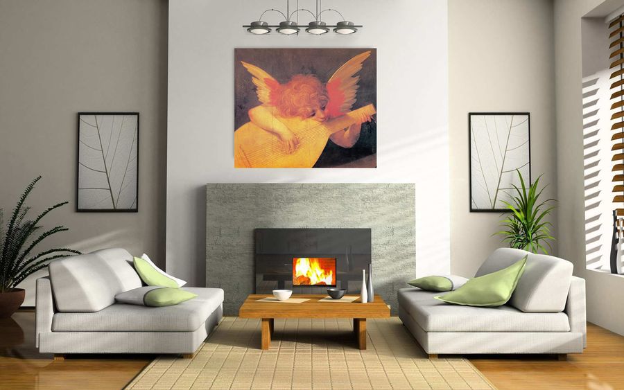 Rosso Fiorentino - Putto Musicante, Decorative MDF Panel (100x84cm)