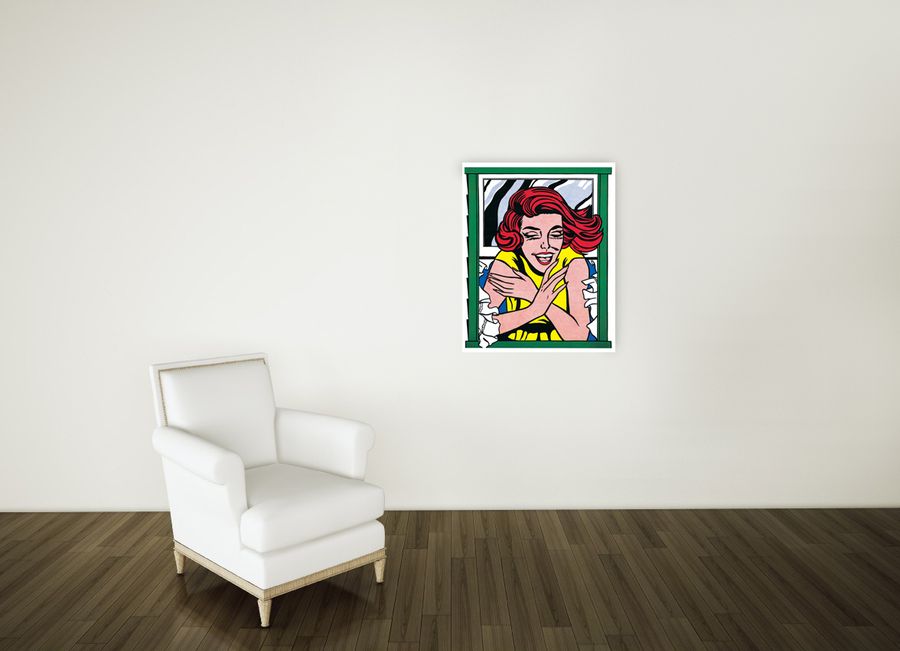 Lichtenstein - Girl At Window, Decorative MDF Panel (67x83cm)