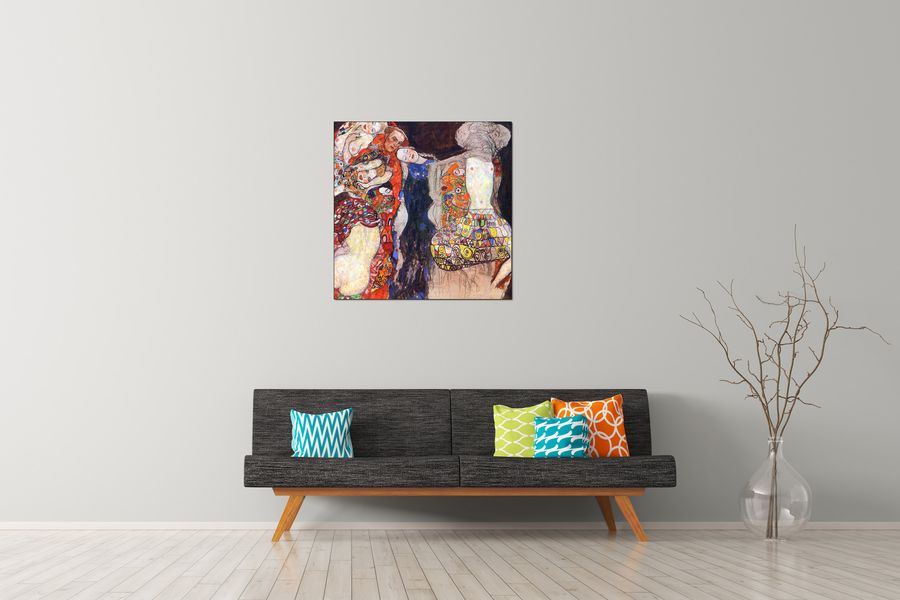 Klimt Gustav - adorn the bride with veil and wreath, Decorative MDF Panel (70x70cm)