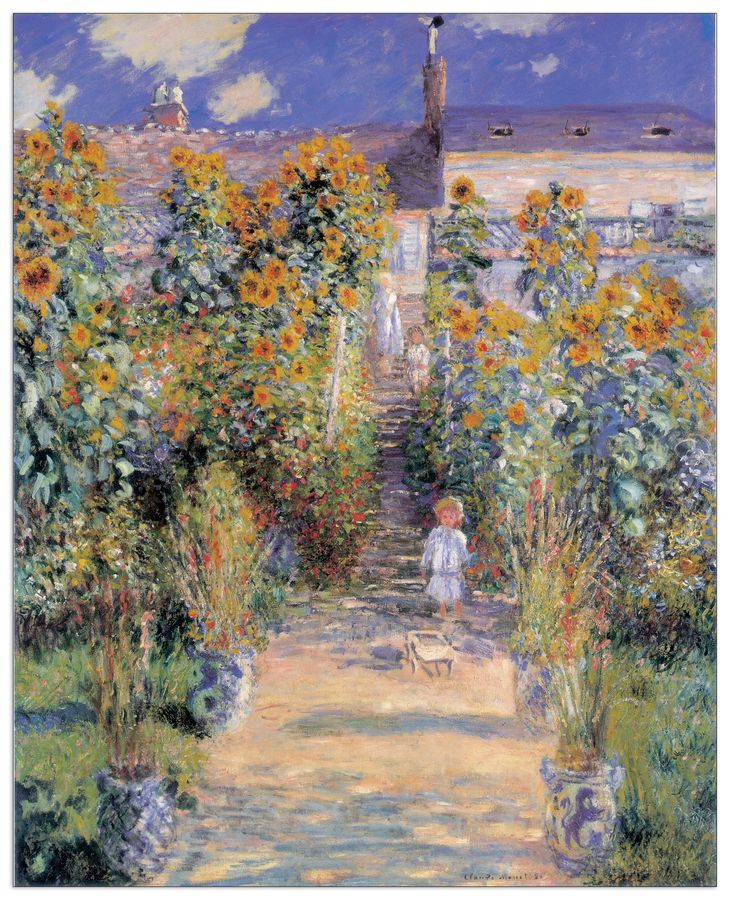 Monet - Artist Garden At Ventheuil, Decorative MDF Panel (113x140cm)