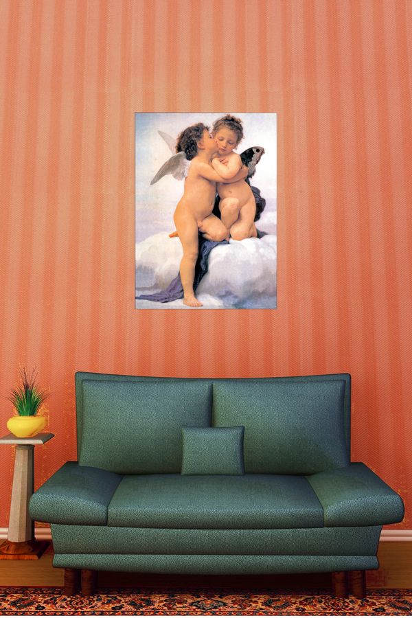 Bouguereau - The First Kiss, Decorative MDF Panel (72x100cm)