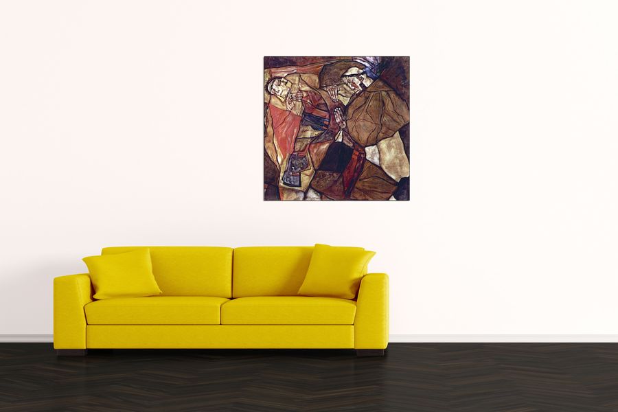 Schiele Egon  - Agony (The Death Struggle), Decorative MDF Panel (70x70cm)