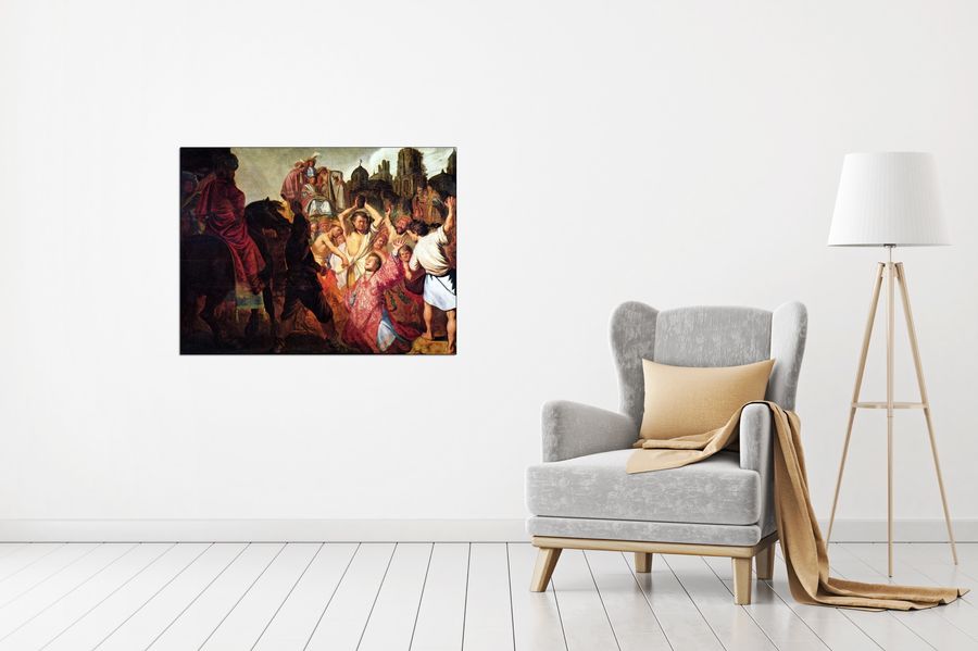 Rembrandt - Stoning of Stephen, Decorative MDF Panel (80x60cm)