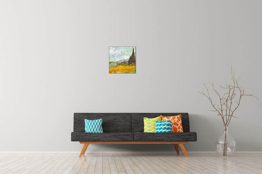 Van Gogh Vincent - Cornfield with Cyprusses, Decorative MDF Panel (30x30cm)