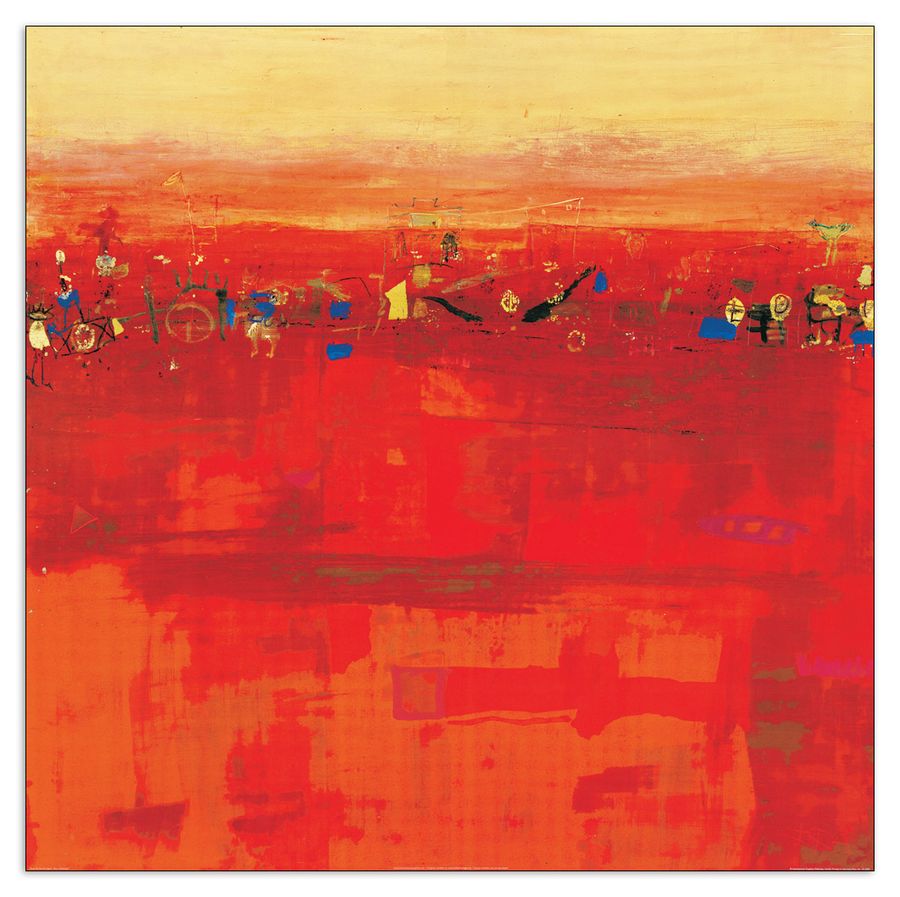 Richter - Armgart - Red Landscape, Decorative MDF Panel (70x70cm)