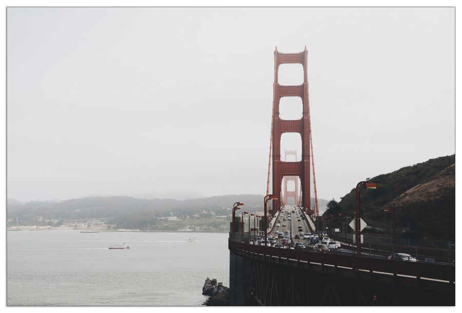 Art Studio - Golden Gate Bridge, Decorative MDF Panel (90x60cm)