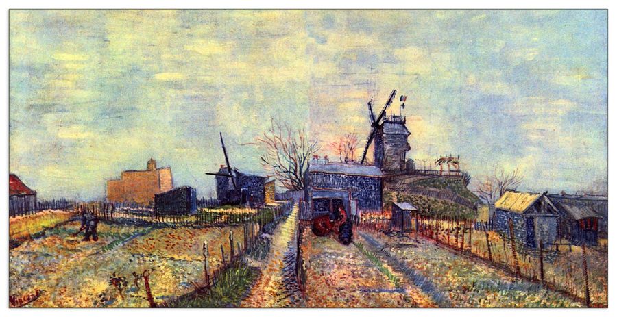 Van Gogh Vincent - Vegetable gardens on the Montmartre , Decorative MDF Panel (100x50cm)