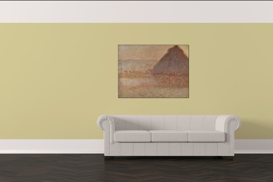 Monet Claude - Haystacks at sunset, Decorative MDF Panel (120x90cm)