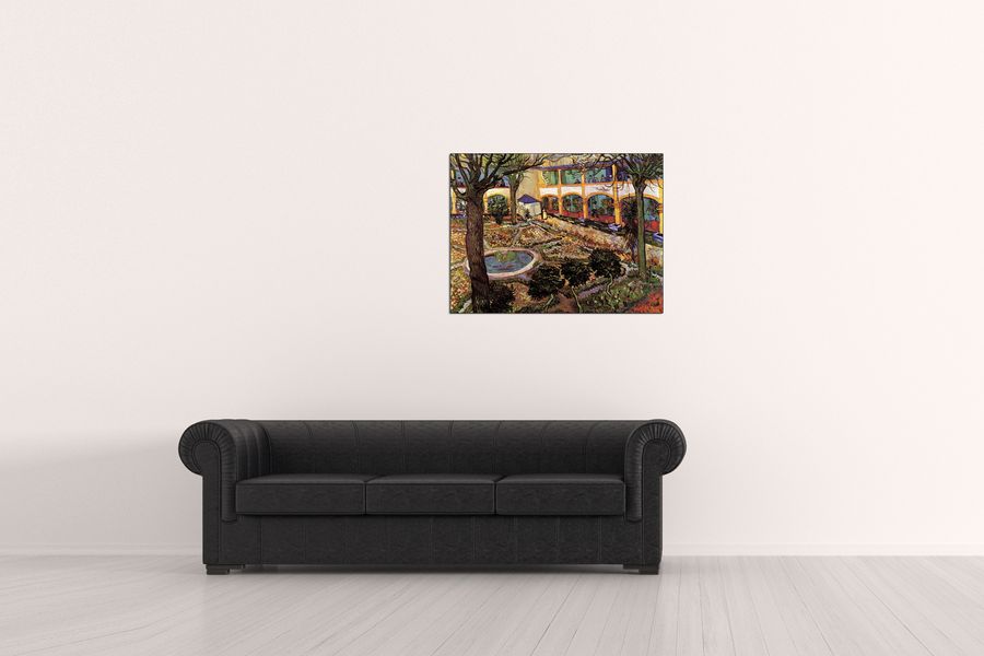 Van Gogh Vincent - The Courtyard of the Hospital at Arles, Decorative MDF Panel (80x60cm)