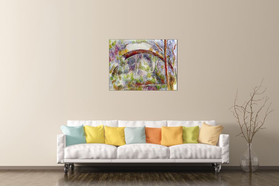 Cezanne Paul - River at the Bridge of Three Sources, Decorative MDF Panel (80x60cm)