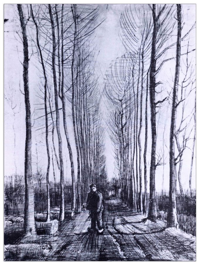 Van Gogh Vincent - Poplar avenue, Decorative MDF Panel (90x120cm)