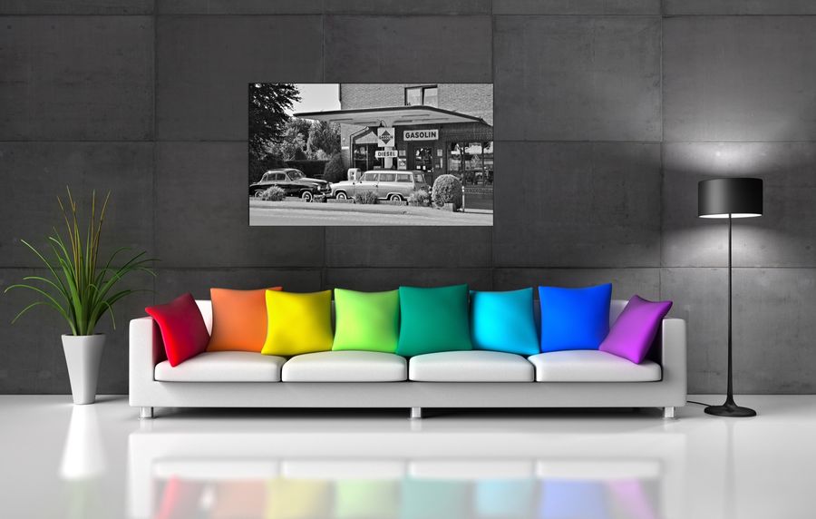 Art Studio - Petrol Stations II, Decorative MDF Panel (120x70cm)