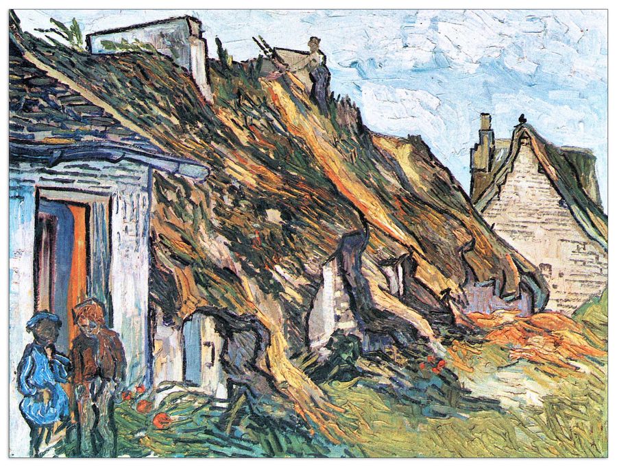 Van Gogh Vincent - Thatched hut in Chaponval, Decorative MDF Panel (80x60cm)