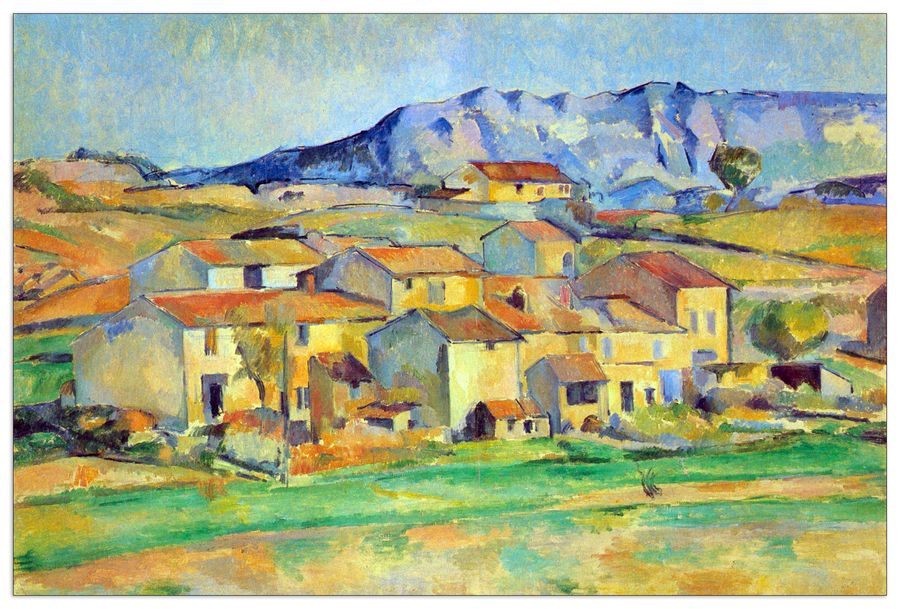 Cezanne Paul - Montaigne Sainte-Victoire, from the environment beu Gardanne of view, Decorative MDF Panel (135x90cm)