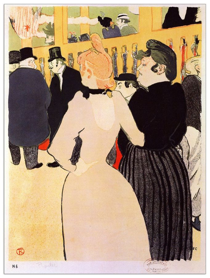 Toulouse-lautrec - At the Moulin Rouge, la Goulue and her sister, Decorative MDF Panel (90x120cm)