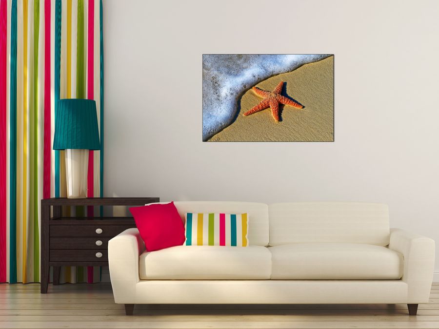 Pedro Lastra - Starfish on the beach, Decorative MDF Panel (90x60cm)