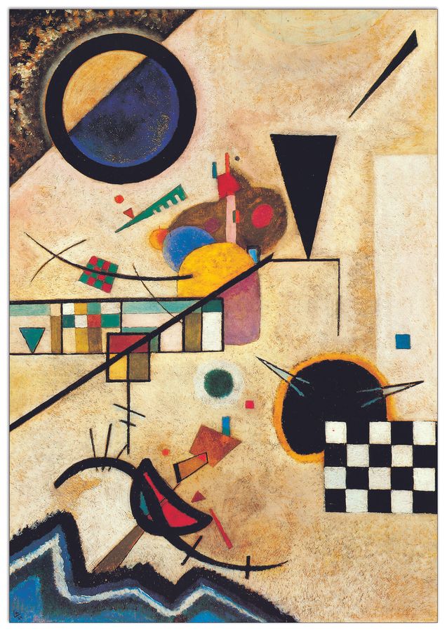 Vassily Kandinsky - Solidi in contrasto 1924, Decorative MDF Panel (35x50cm)