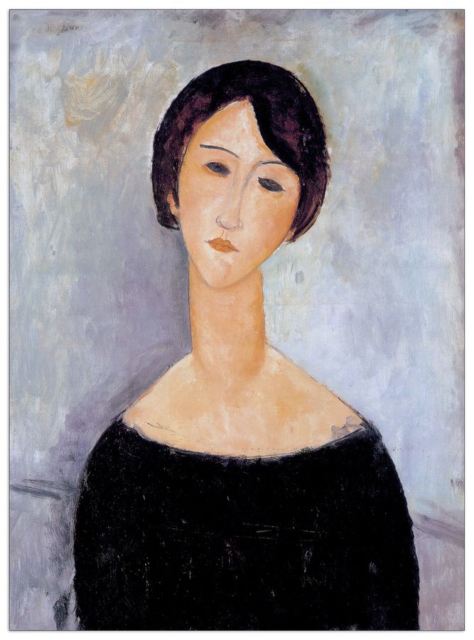 Modigliani - Woman In Black, Decorative MDF Panel (73x100cm)