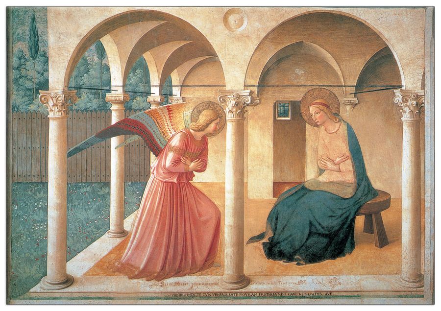 Beato Angelico - Annunciazione, Decorative MDF Panel (140x97cm)