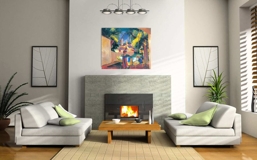 Macke - Kinder Am Brunnen, Decorative MDF Panel (100x84cm)