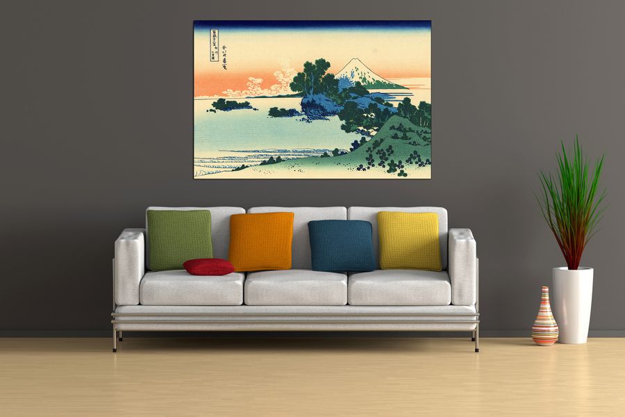 Hokusai Katsushika  - Shichiri beach in Sagami province, Decorative MDF Panel (135x90cm)