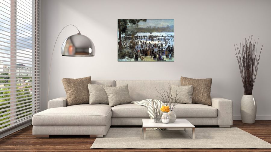 Renoir Pierre-auguste - Skating runners in the Bois de Bologne, Decorative MDF Panel (80x60cm)