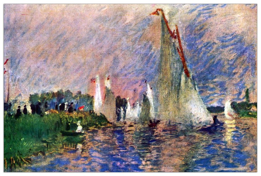 Renoir Pierre-auguste - Regatta in Argenteuil, Decorative MDF Panel (90x60cm)