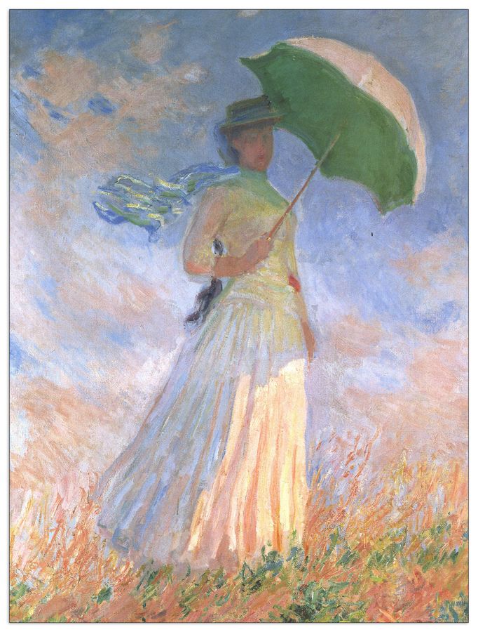 Monet Claude - Woman with Parasol, Decorative MDF Panel (90x120cm)