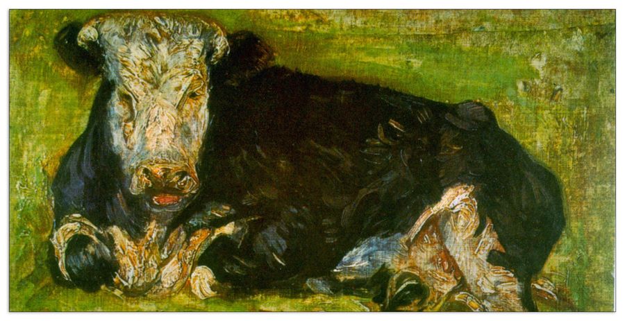 Van Gogh Vincent - Lying Cow, Decorative MDF Panel (100x50cm)