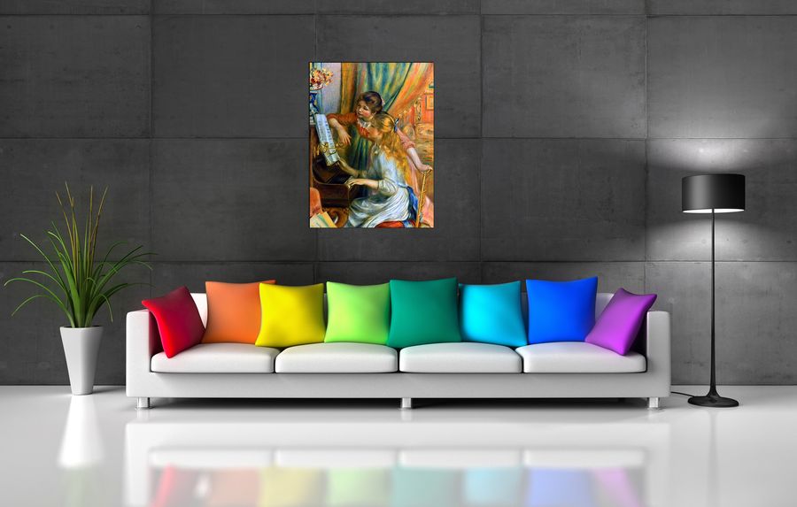 Renoir Pierre-auguste - Girls at the Piano, Decorative MDF Panel (60x80cm)