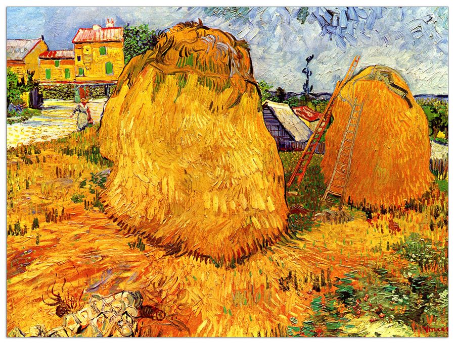 Van Gogh Vincent - Haystacks in Provence II, Decorative MDF Panel (80x60cm)