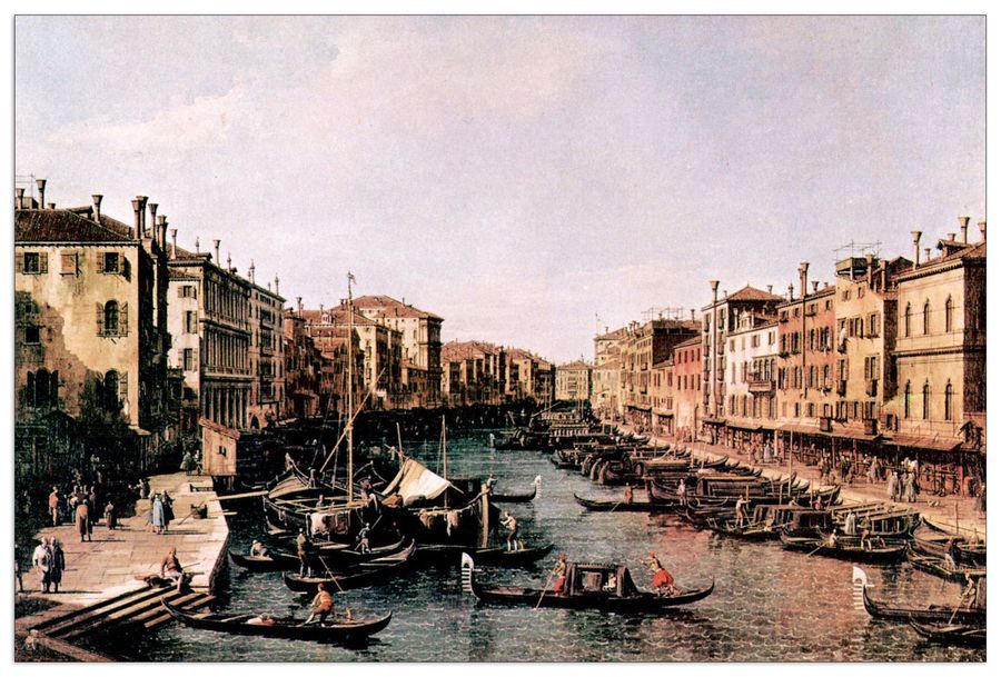 Canaletto - Grand Canal I, Decorative MDF Panel (90x60cm)
