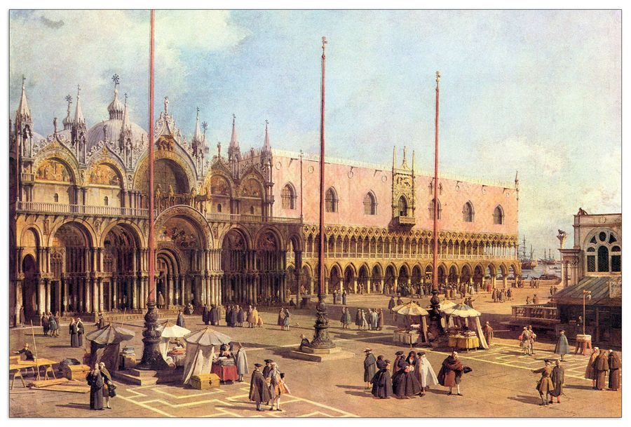 Canaletto - La Piazza San Marco, Decorative MDF Panel (90x60cm)