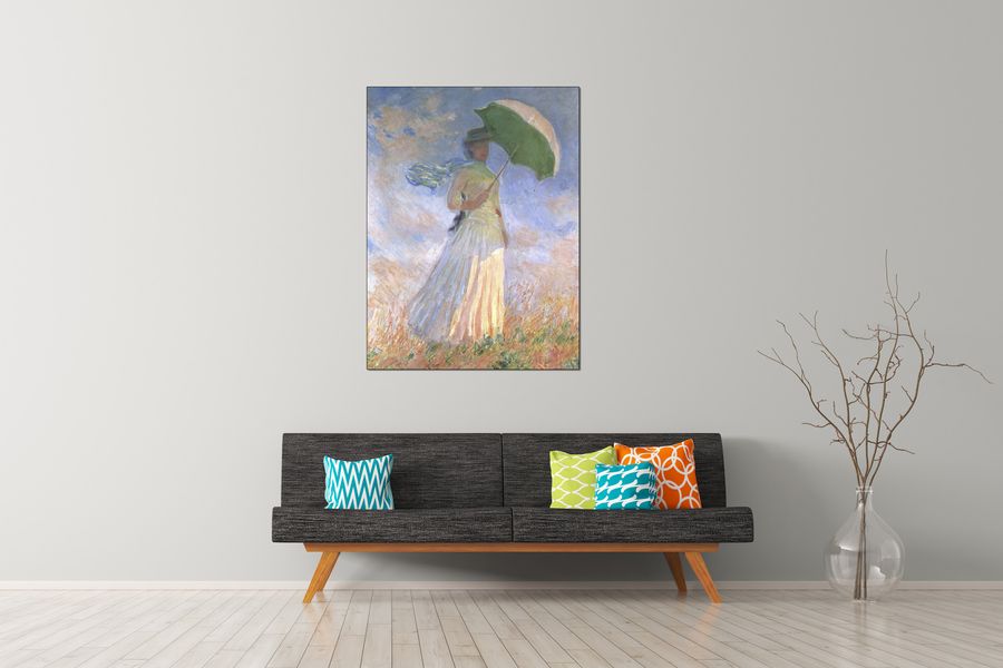 Monet Claude - Woman with Parasol, Decorative MDF Panel (90x120cm)