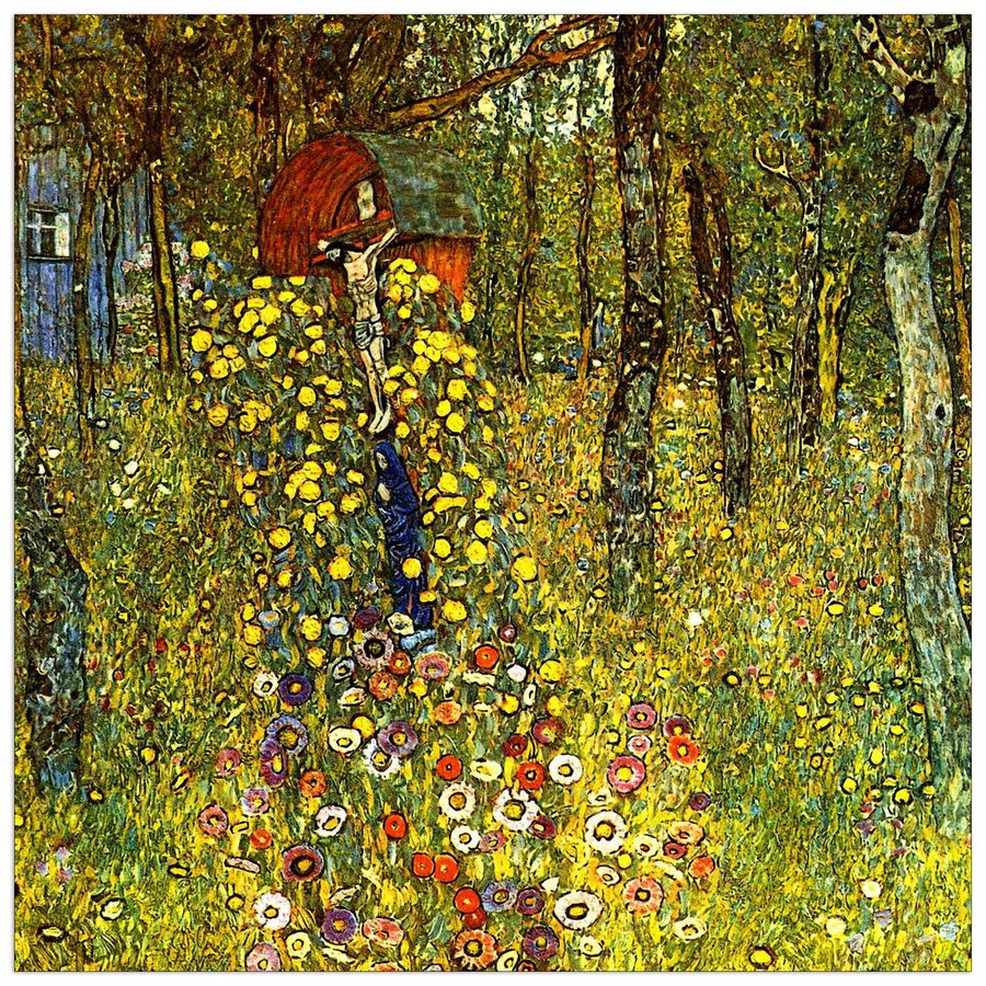 Klimt Gustav - Garden with crucifix, Decorative MDF Panel (100x100cm)