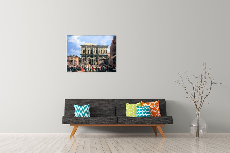 Canaletto - The festival Rochus, Decorative MDF Panel (80x60cm)