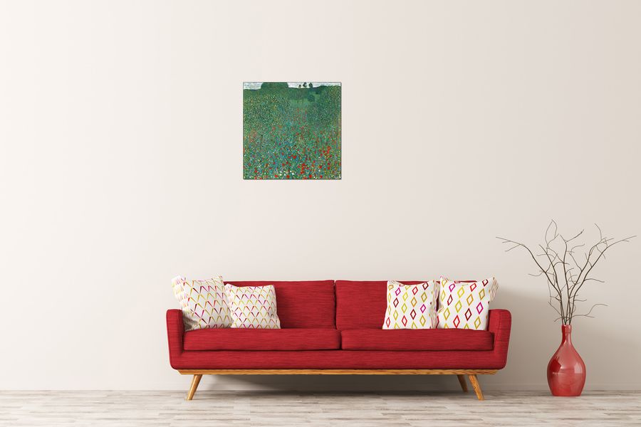 Klimt Gustav - Poppy Field, Decorative MDF Panel (50x50cm)