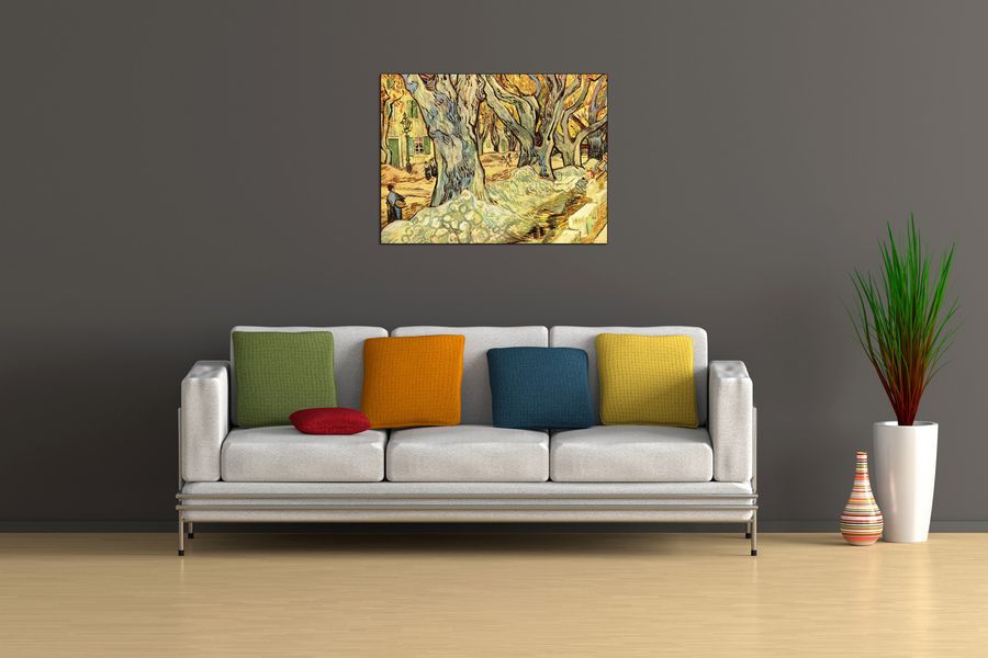 Van Gogh Vincent - Road workers on the Boulevard Victor Hugo in Saint-ReÌmy, Decorative MDF Panel (80x60cm)