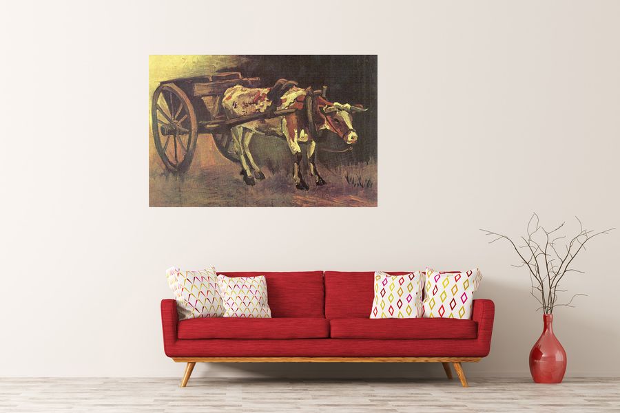 Van Gogh Vincent - Ox carts with brown Ox, Decorative MDF Panel (135x90cm)